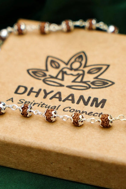 5 Mukhi Rudraksha Mala with Silver Capping